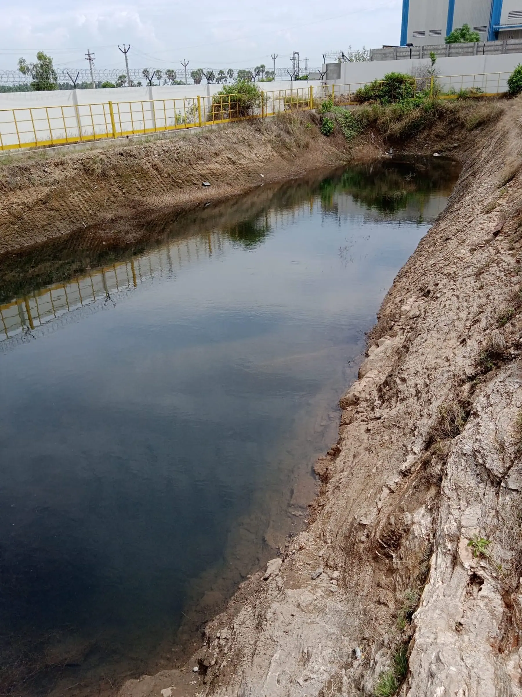 Rainwater harvesting pond at an NDR site